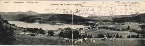 Ansichtskarte Titisee Panorama-Ansicht; 2-teilige Klappkarte 1906