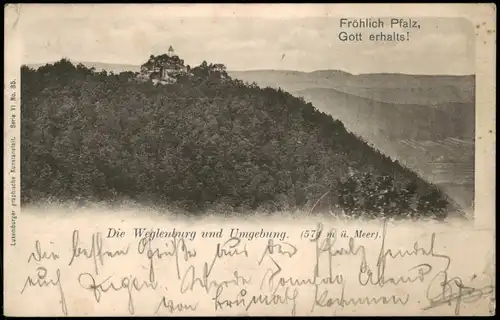 Ansichtskarte Schönau (Pfalz) Die Weglenburg und Umgebung 1912