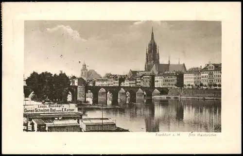 Ansichtskarte Frankfurt am Main Stadt,  Damenbad 1912 gel Stempel FF Bockenheim