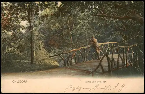 Ansichtskarte Ohlsdorf-Hamburg Partie vom Friedhof 1904