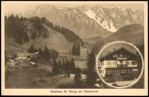 Ansichtskarte Oberaudorf Gasthaus St. Georg am Tatzelwurm 1927