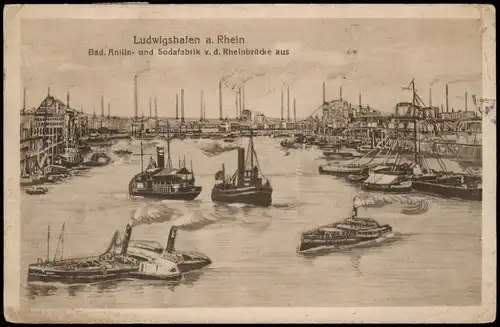 Ludwigshafen BASF (Badische Anilin und Soda Fabrik); Künstlerkarte 1922