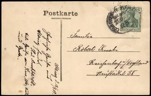 Ansichtskarte Mainz Kaiserbrücke Rhein Partie 1907