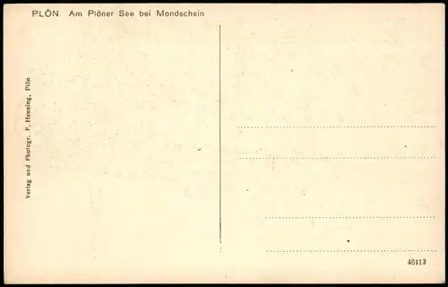 Ansichtskarte Plön Plöner See (Plön) bei Mondschein 1920