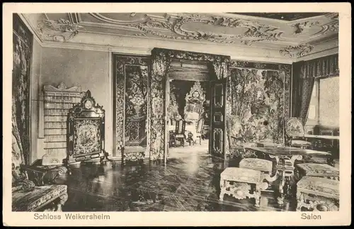 Ansichtskarte Weikersheim Schloss Salon Innenansicht, Castle Inside View 1910