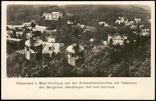 Ansichtskarte Bad Harzburg Panorama-Ansicht mit Schwebebahn Bergbahn 1932
