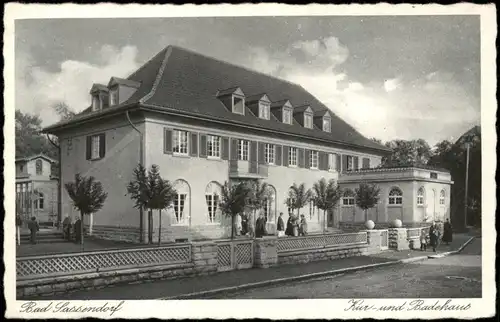 Ansichtskarte Bad Sassendorf Kur und Badehaus 1930