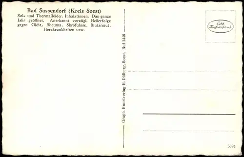 Ansichtskarte Bad Sassendorf Kur und Badehaus 1930