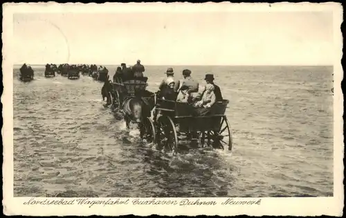 Ansichtskarte Duhnen-Cuxhaven Wagenfahrt Watt Duhnen Neumwerk 1936