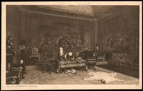 Ansichtskarte München VILLA LENBACH, Innenansicht 1910