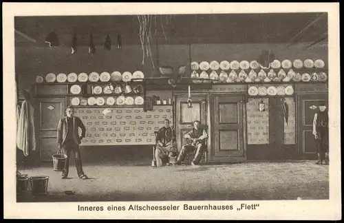 Ansichtskarte Scheeßel Inneres eines Altscheesseler Bauernhauses Flett 1910