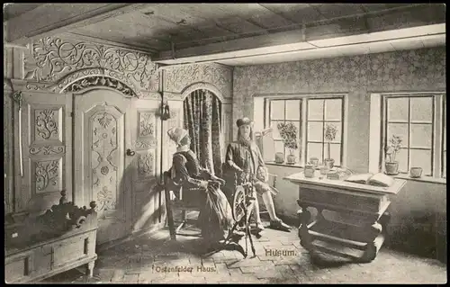 Ansichtskarte Husum Ostenfelder Haus Innenansicht 1910