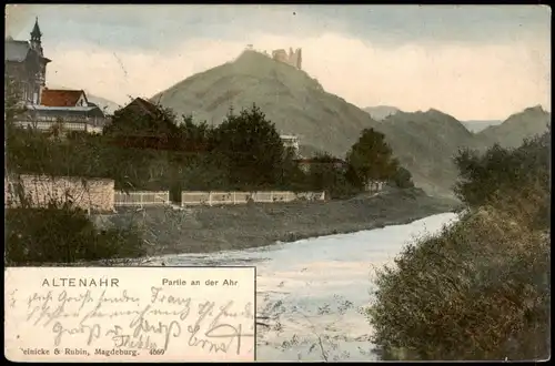 Ansichtskarte Altenahr Partie an der Ahr 1904