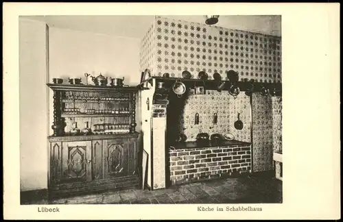 Ansichtskarte Lübeck Küche im Schabbelhaus 1930