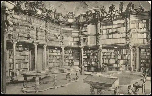 Ansichtskarte Neuburg (Donau) Inneres der Bibliothek 1910