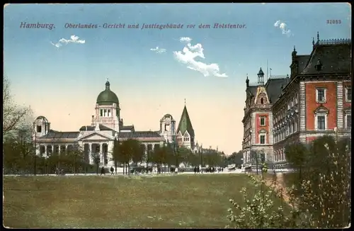 Hamburg Oberlandes-Gericht und Justizgebäude vor dem Holstentor 1910