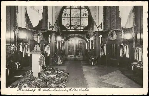 Ansichtskarte Neustadt-Hamburg St. Michaeliskirche, Ehrenhalle 1930