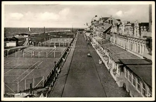 Ansichtskarte Norderney Ufer Partie mit Tennis-Anlage Tennisplatz 1920