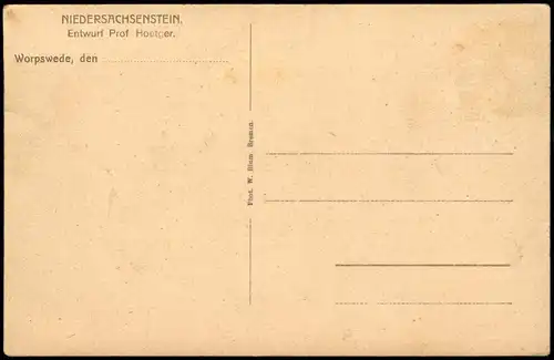 Ansichtskarte Worpswede NIEDERSACHSENSTEIN, Entwurf Prof Hoetger 1920