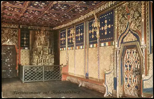 Ansichtskarte Salzburg Festung Hohensalzburg Fürstenzimmer 1920