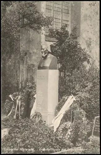 Höxter (Weser) Schloß Kloster - Grab Hoffmann von Fallersleben 1923