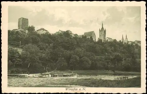 Ansichtskarte Bad Wimpfen Fähre und Dampfer 1928