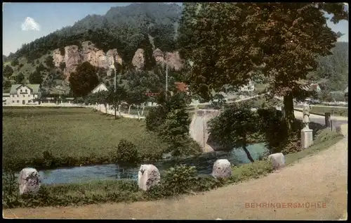 Ansichtskarte Behringersmühle-Gößweinstein Stadtpartie - Straße 1913