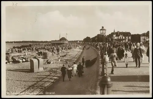 Travemünde-Lübeck Strand, Promenade - Seebrücke und Villen 1927
