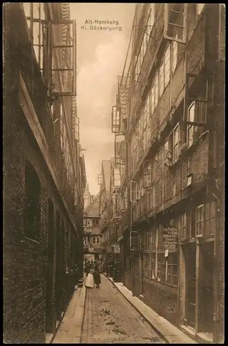 Hamburg Alt-Hamburg Kl. Bäckergang Strasse Gasse Geschäft 1910