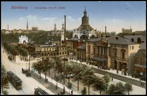 St. Pauli-Hamburg Panorama-Ansicht Blick zur Elbschloss Brauerei 1910