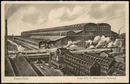 Essen (Ruhr) Krupp A.G. IX. Mechanische Werkstatt Ruhr Fabrik-Gelände 1910