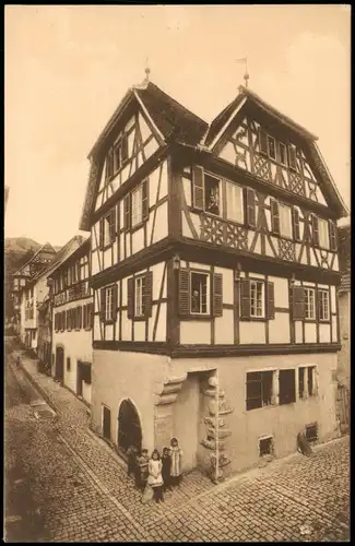 Hirschhorn (Neckar) Kinder an der Straßenkreuzung - Rathaus 1914