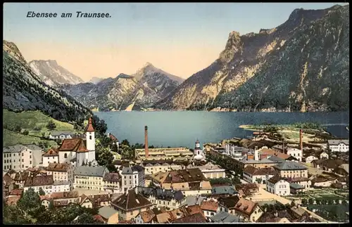 Ansichtskarte Ebensee Panorama, Photochromie 1912