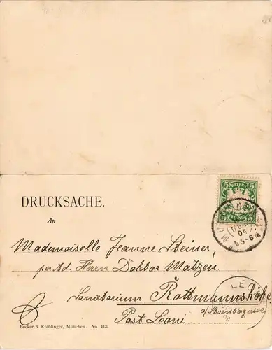 Ansichtskarte München Stadtteilansichten 2 teilige Klappkarte 1904