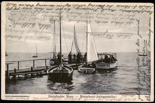 Ansichtskarte Wunstorf Motorboot-Anlegestelle 1931