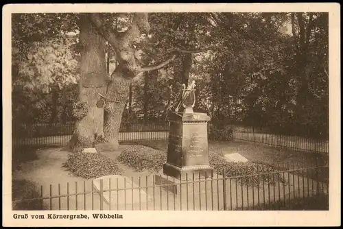 Ansichtskarte Wöbbelin Körnergrab - Denkmal 1923