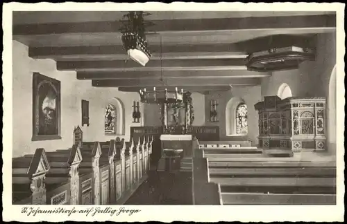 Ansichtskarte Hallig Hooge Kirche - Innenansicht 1932