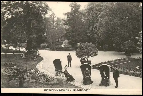 Postcard Bad Mondorf Munneref Feine Herrschaften im Park 1913