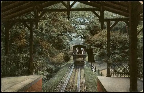 Ansichtskarte Wiesbaden Nerobergbahn, Einfahrt - Haltepunkt 1913