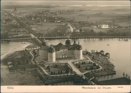 Ansichtskarte Moritzburg Luftbild mit Stadt 1965 Walter Hahn:10074