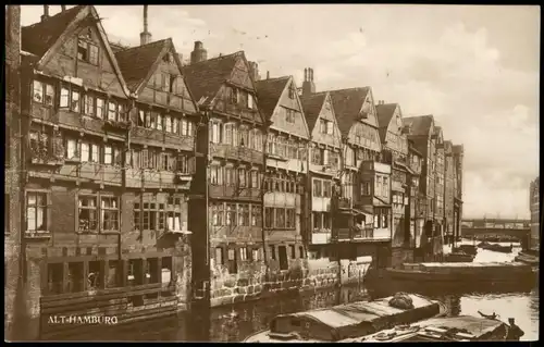Ansichtskarte Hamburg Alt-Hamburg, Fleet Partie 1927