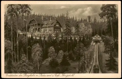 Heidelberg Endstation Bergbahn m. Restaurant u. Cale Königstuhl 1922