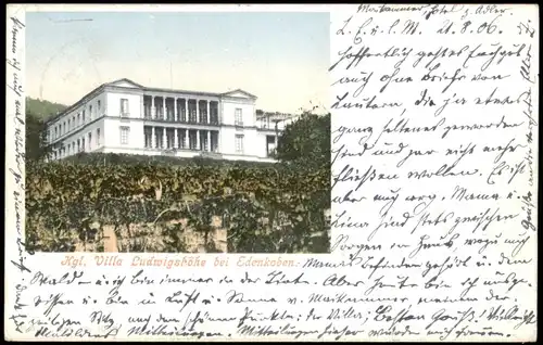 Ansichtskarte Edenkoben Villa Ludwigshöhe 1906