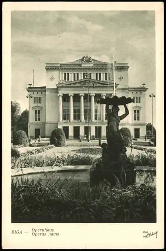 Postcard Riga Rīga Ри́га National Oper 1938