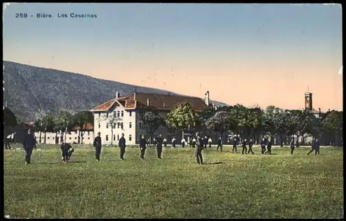 Ansichtskarte Bière Les Casernes Kaserne mit Soldaten 1925  Militärpost Stempel