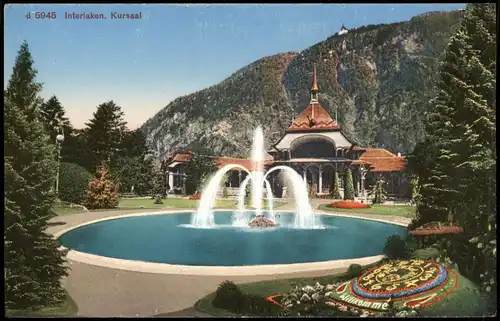Ansichtskarte Interlaken Kursaal, Wasserspiele 1910