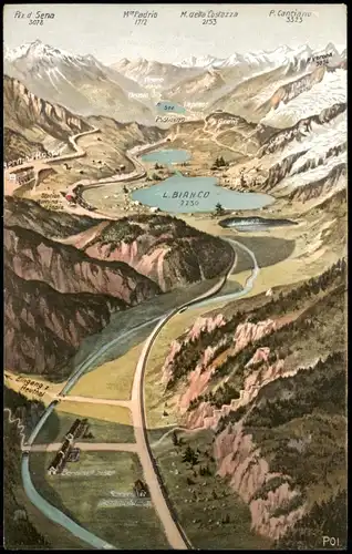 Ansichtskarte .Schweiz Schweizer Alpen mit See L. Bianco Umgebung 1910