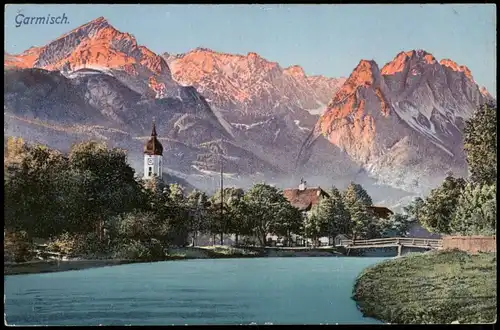 Garmisch-Partenkirchen Panorama-Ansicht Berge Partie von Garmisch 1910