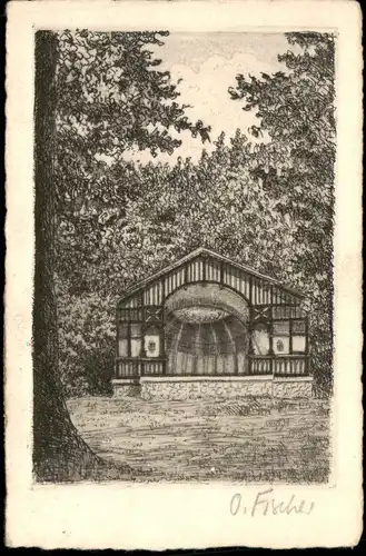 Bad Suderode Die Konzerthalle, Handabzug signiert O. Fischer 1927