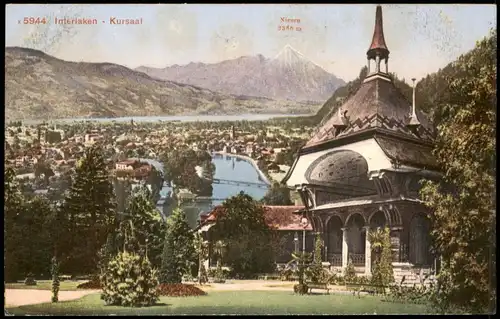 Ansichtskarte Interlaken Kursaal, Stadt-Panorama 1910